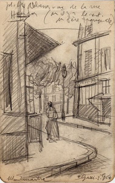 Place des  Abbesses vue de la  rue Houdon  par   Gazi le Tatar