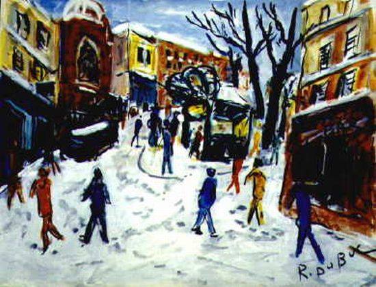 Bar "Le M&eacute;tro" pace des Abbesses par Roland Dubuc