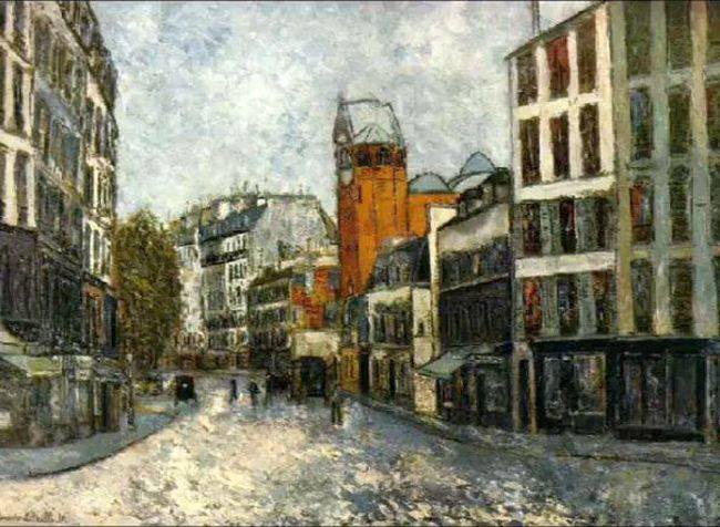 Rue des Abbesses vers la Place des Abbesses par Maurice Utrillo