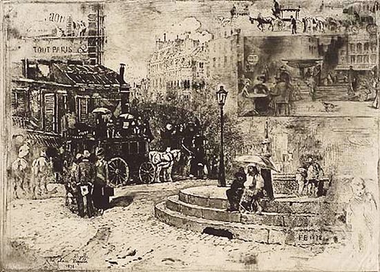 Place Pigalle  par  F&eacute;lix Buhot