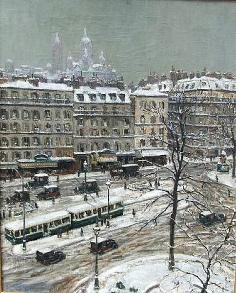 Place Pigalle en hiver par Lucienn Li&egrave;vre