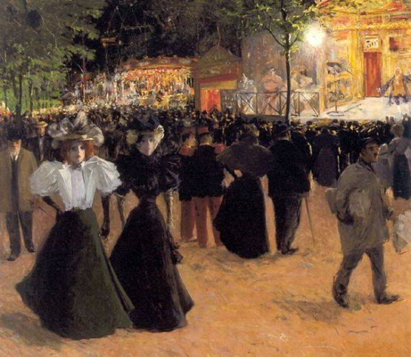 La f&ecirc;te foraine  place Pigalle par Louis Abel Truchet
