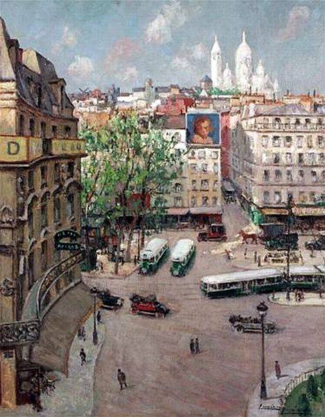 Place Pigalle au printemps par Lucien Li&egrave;vre