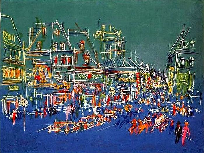 Place Pigalle la nuit par Jean Dufy