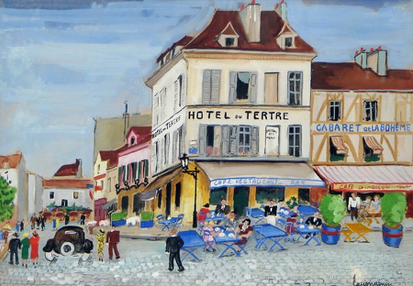  Place du Tertre  et hotel du Tertre par Lucien G&eacute;nin