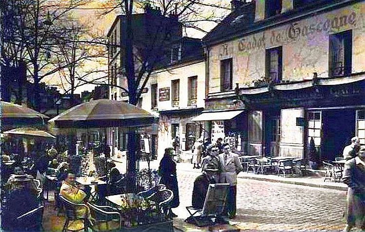 Place du Tertre &agrave; Montmartre ann&eacute;es 1950