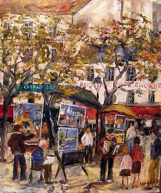 Ambiance  Place du Tertre Montmartre, rue Norvins  par Monique Langlois