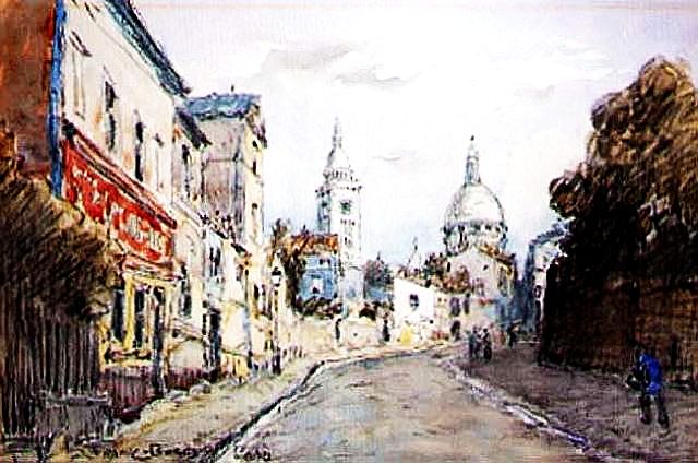 Rue de la Butte et  Sacr&eacute;-Coeur  par Frank Myers-Boggs