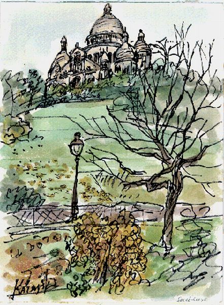 Le  Sacr&eacute; Coeur  et ses jardins  par katsuiaki SAto
