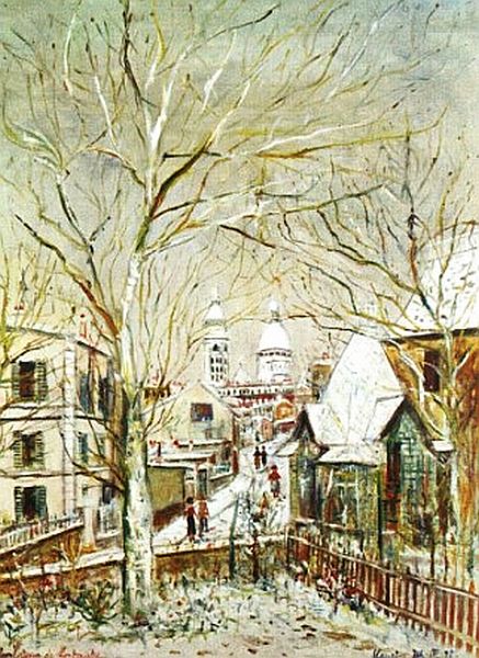 Sacr&eacute;-Coeur et ch&acirc;teau des Brouillards par Maurice Utrillo