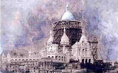 Construction  du Sacr&eacute;-Coeur vers 1912