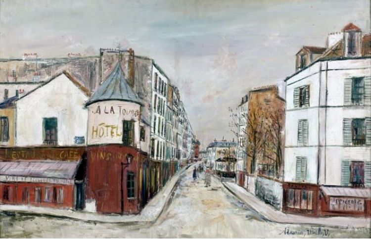 Caf&eacute; de la Tourelle, Rue du Mont Cenis par Maurice Utrillo
