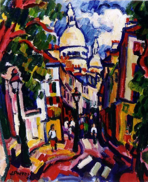 Rue Norvins  et Sacr&eacute;-Coeur  par Jean Prevost