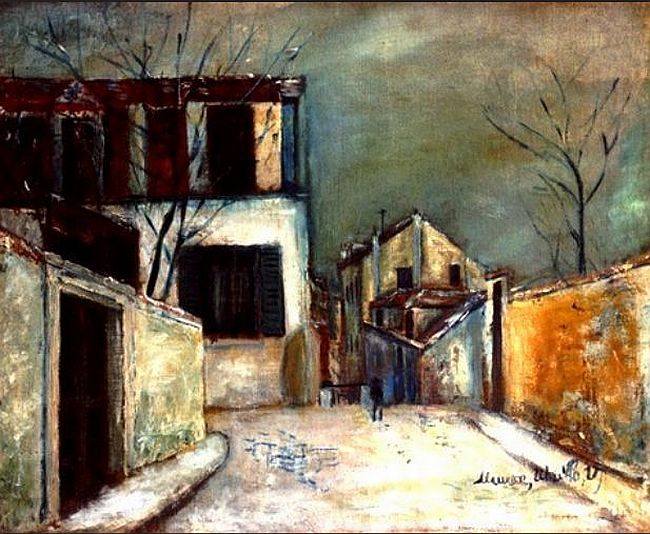 Rue du Mont Cenis sous la neige  par Maurice Utrillo