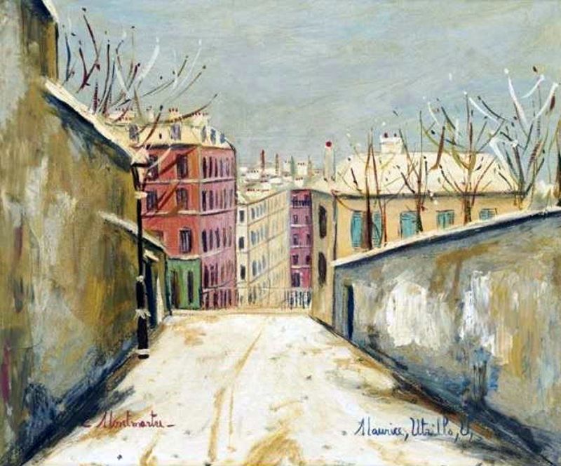 Rue du Mont Cenis sous la neige par Maurice Utrillo