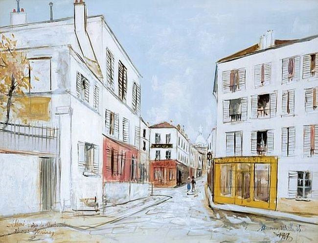 Rues Norvins  et Sacr&eacute;-Coeur par Maurice Utrillo