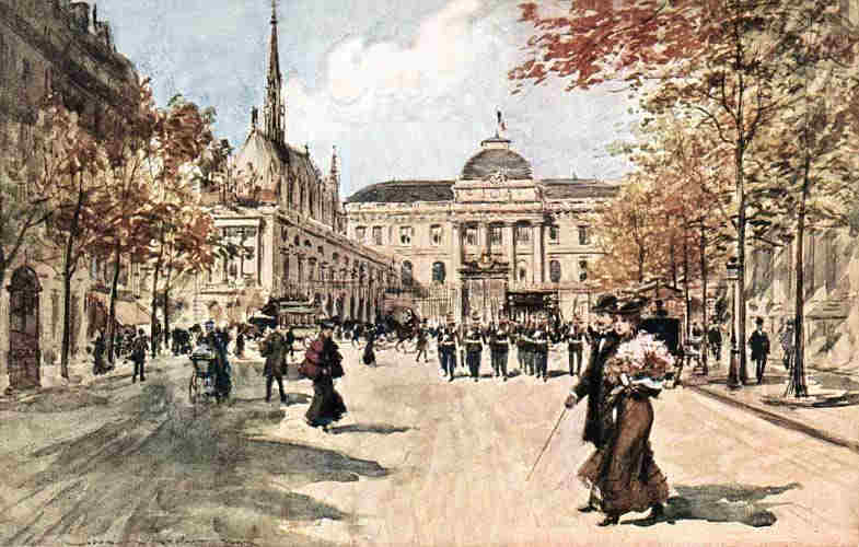 Palais de Justice de Paris &agrave; la  belle &eacute;poque par Georges Stein
