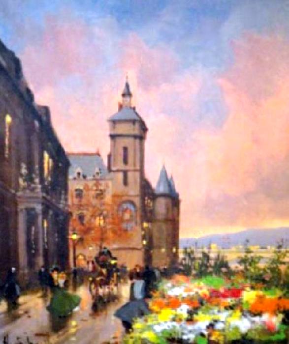 Conciergerie et march&eacute;  aux  fleurs par Henri Alexis Schaeffer