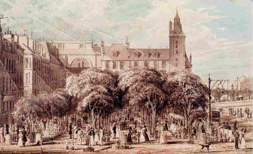 March&eacute; aux fleurs et  place L&eacute;pine par Frederick Nash