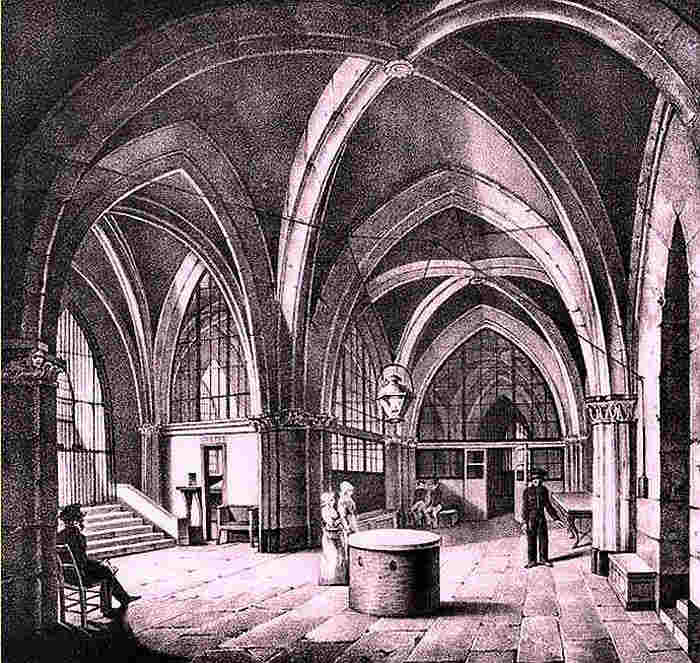 Int&eacute;rieur de la Conciergerie, gravure du 19e
