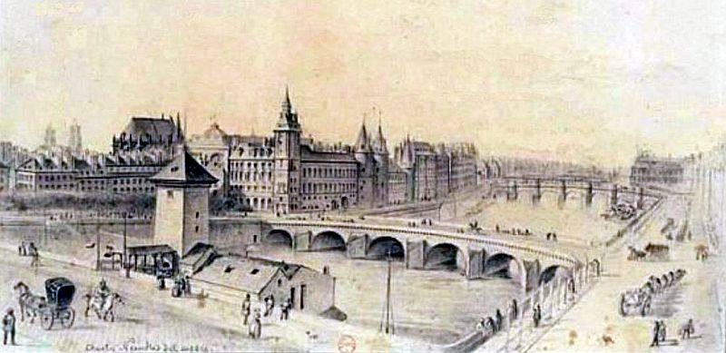 Sainte chapelle, palais de jsutice, pont notre-dame, pont neuf