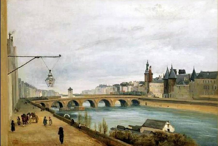 Le Pont au Change depuis le quai de Gesvres par Corot