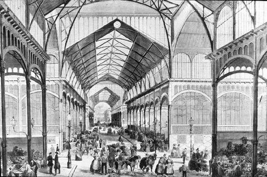 Les halles centrales de Paris en 1853