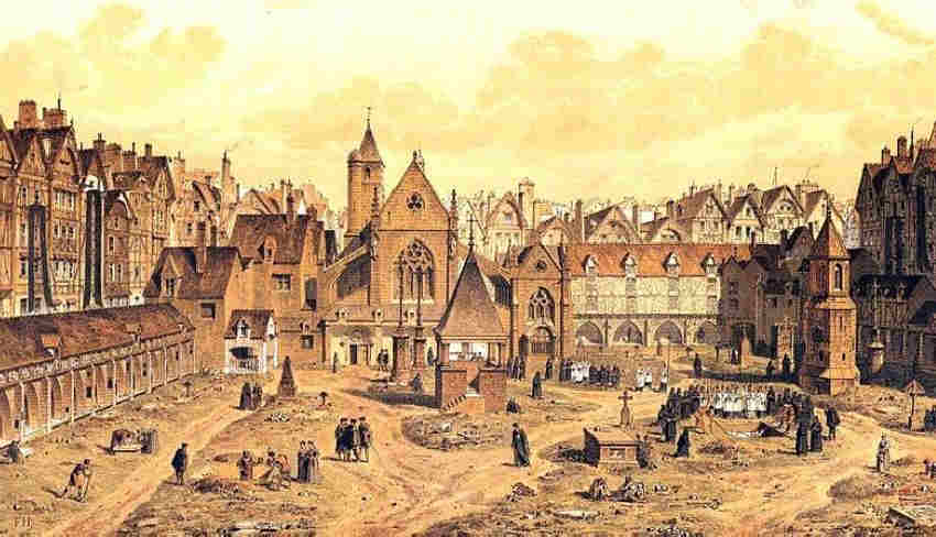 Cimeti&egrave;re des St-Innocents 1550