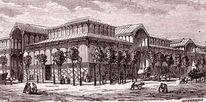 Les halles centrales de Paris en 1872