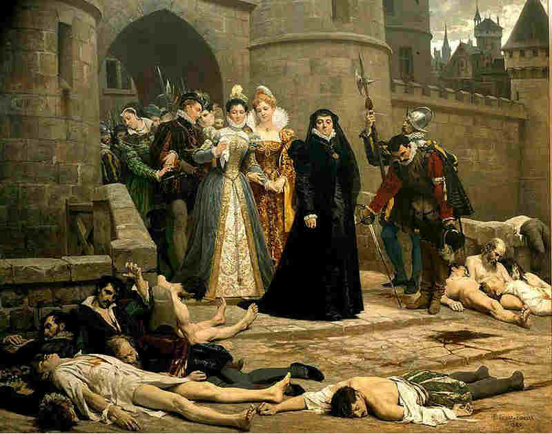 Catherine de M&eacute;dicis devant le Louvre lors du massacre de la St-Barth&eacute;l&eacute;my