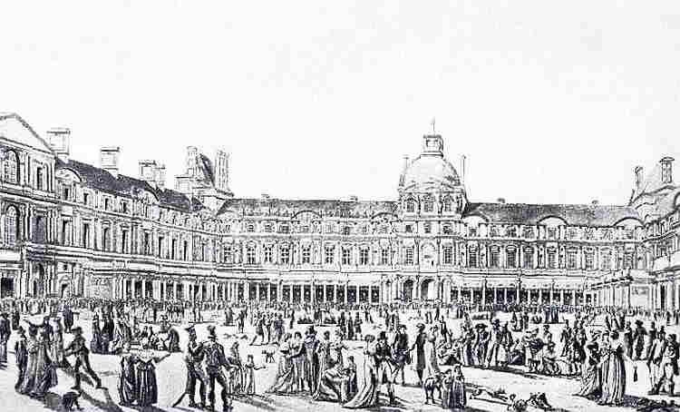 Exposition dans la cour Carr&eacute;e du Louvre en 1801