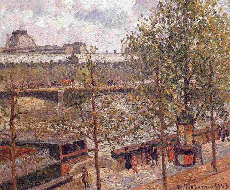 Le Louvre, matin&eacute;e ensoleill&eacute;e par Camille Pissaro
