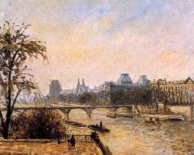 Le LOuvre, matin de pluie par Camille Pissaro