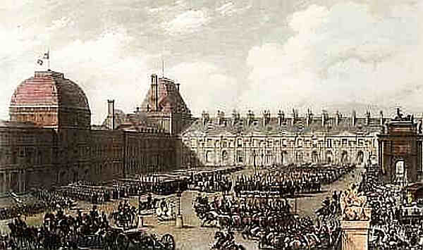 Revue aux Tuileries  par Eug&egrave;ne Lami