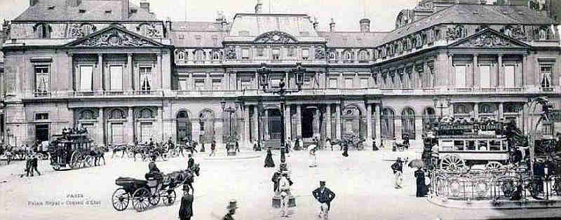 Place du Palais royal et Conseil d'Etat fin 19e