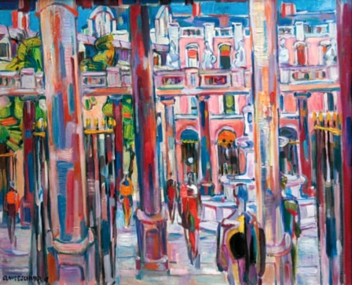 promeneurs Palais Royal par Claude Schurr