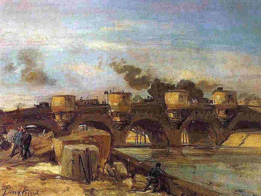Incendie au Pont Neuf par Johan Bartold Jongkind