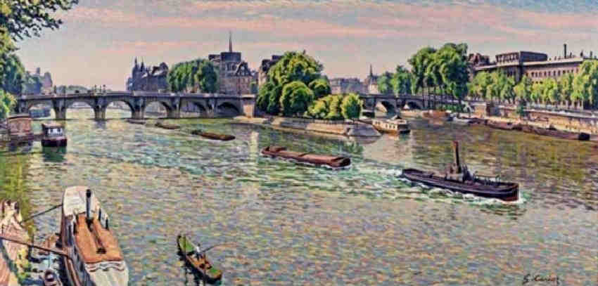Le Pont Neuf  entre 12h et 13h par Gustave  Cariot