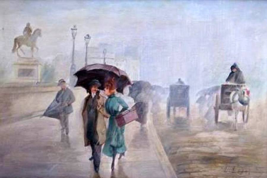 Pont Neuf  par temps de  pluie par l&eacute;onie Lebas 