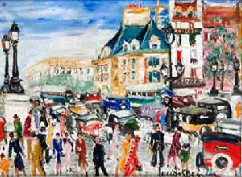 Vue du Pont Neuf depuis le quai des Grands Augustins par Lucien G&eacute;nin