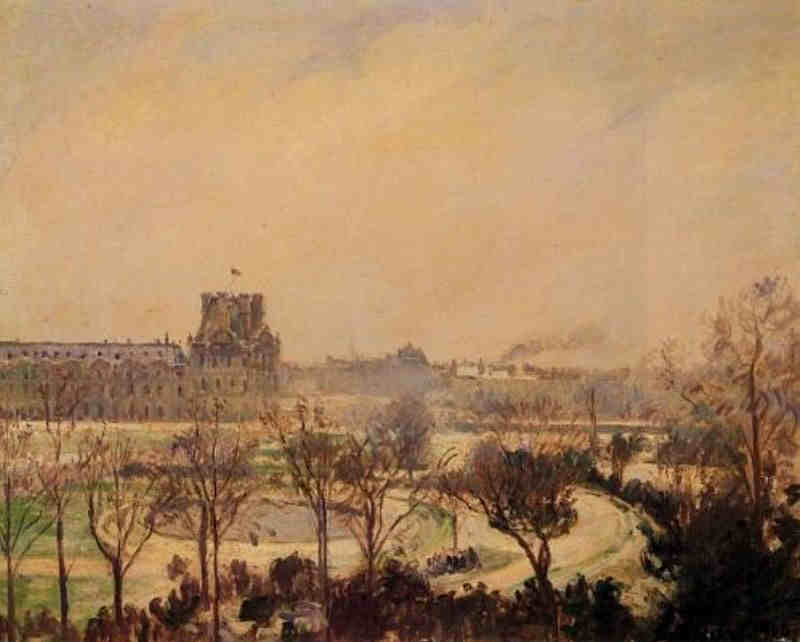 Jardin des Tuileries,  effets de neige  par Camille Pissaro 