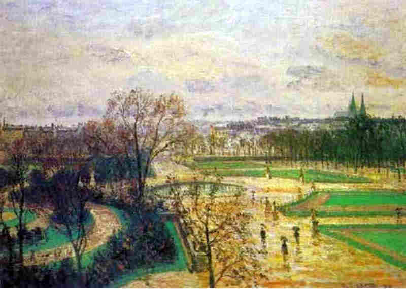 Jardin des Tuileries,  par temps de pluie  par Camille Pissaro 
