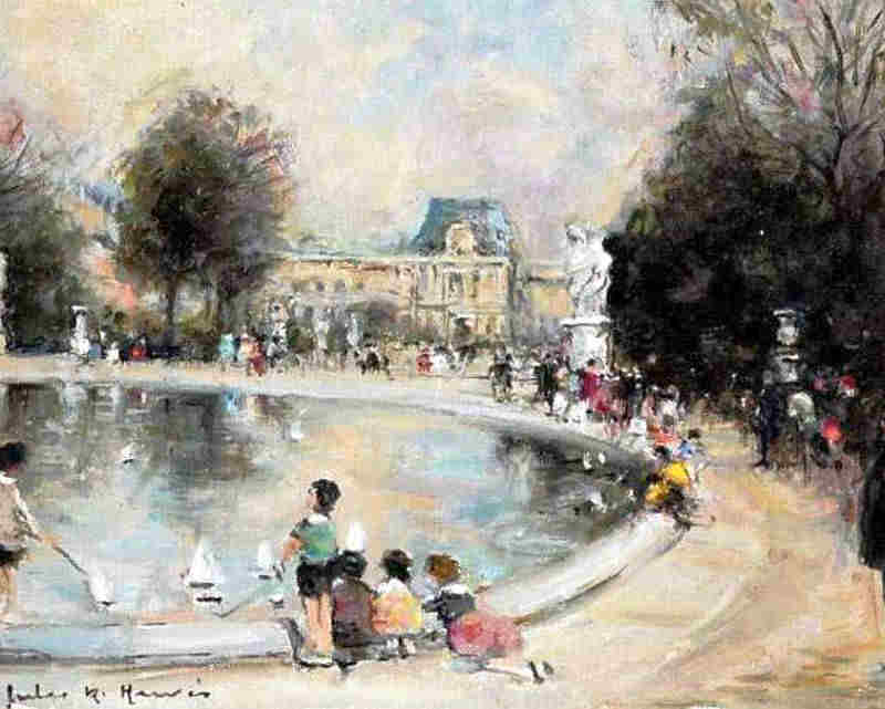 Jeux d'enfants  au jardin des Tuileries  par Jules ren&eacute; Herv&eacute;