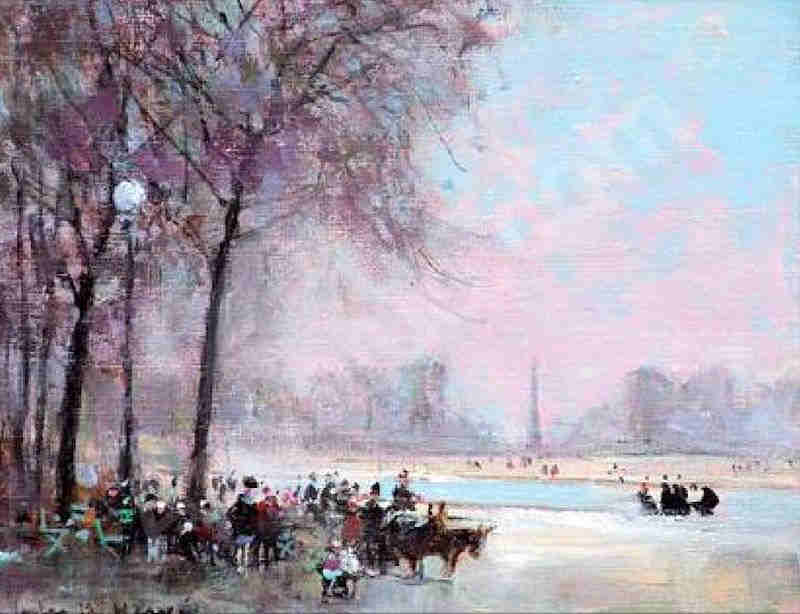 Le bassin des Tuileries  par Jules Ren&eacute; Herv&eacute;