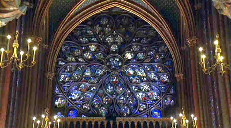 Rosace de la Verri&egrave;re de la Chapelle Haute de la Sainte Chapelle Paris