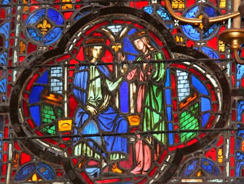 vitrail de Siant-Louis,Verri&egrave;re de la Chapelle Haute de la Sainte Chapelle Paris