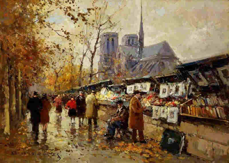  Les  bouquinistes de Notre-Dame par Edouard L&eacute;on Cort&egrave;s