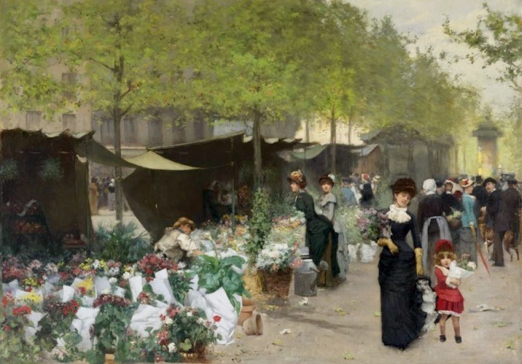 March&eacute; aux fleurs de Paris par Georges Srein