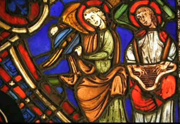Vitrail de la  chapelle de l'h&ocirc;tel de Cluny