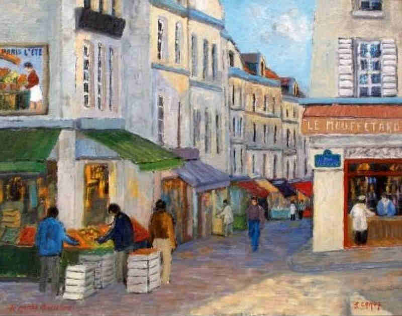 Le march&eacute; de la rue Mouffetard par Jacques Camus